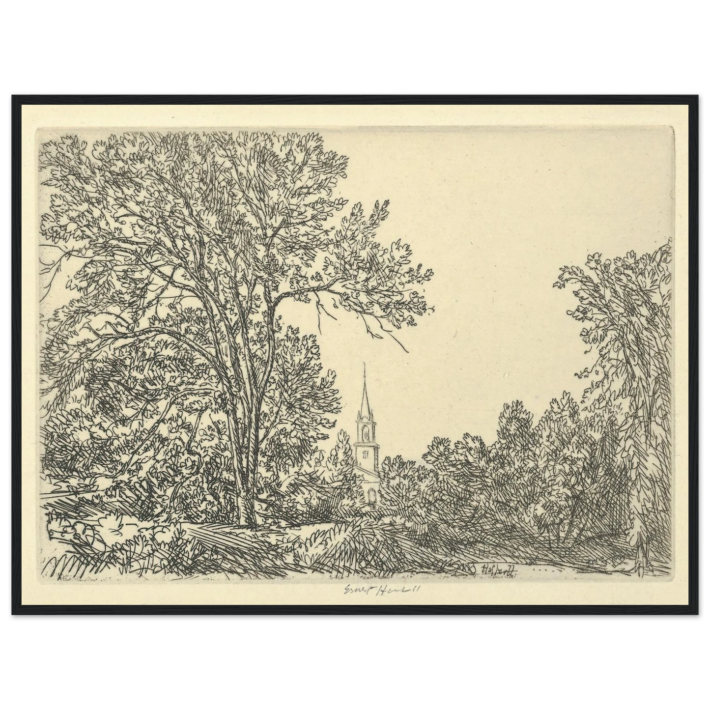 Alna Pastoral (1924) Art Print | Ernest Haskell - Framed Poster - 30x40 cm / 12x16″ - Black frame