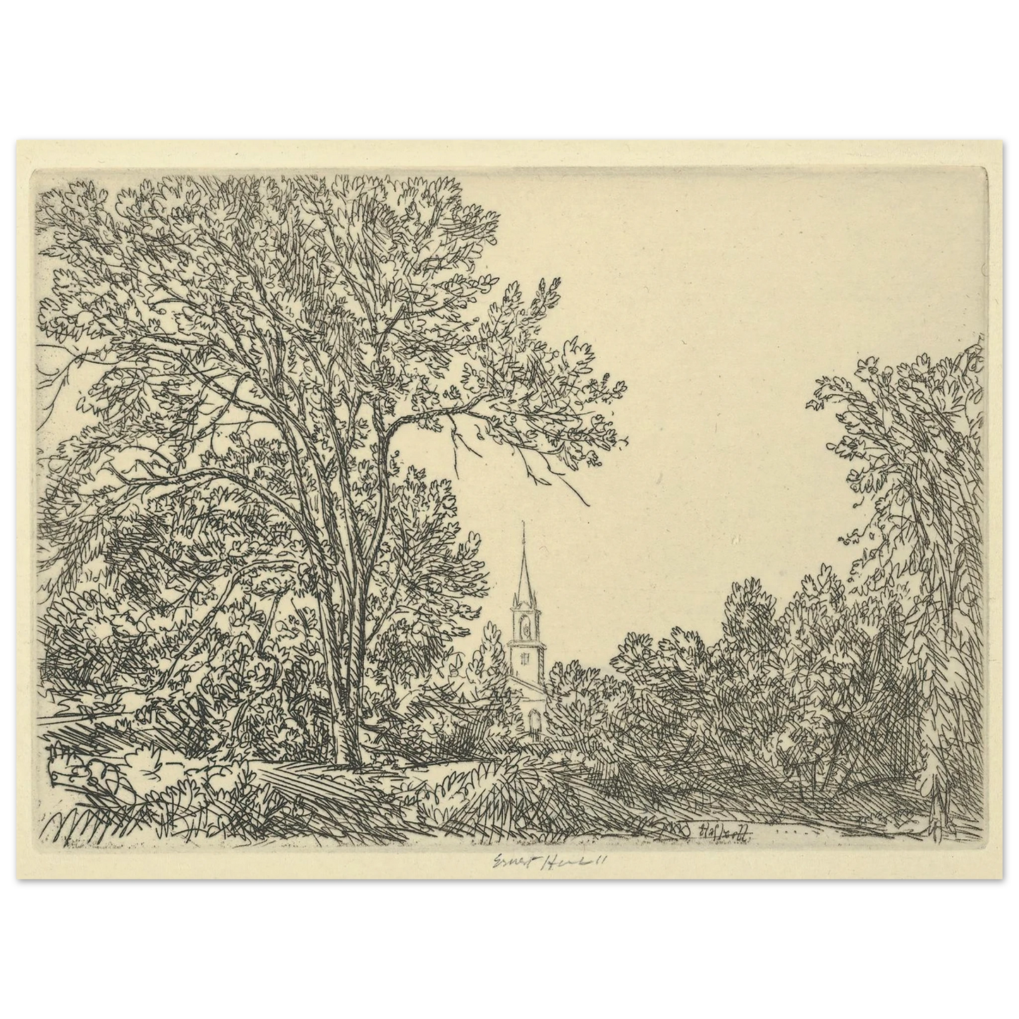 Alna Pastoral (1924) Art Print | Ernest Haskell - Framed Poster - 30x40 cm / 12x16″ - Black frame