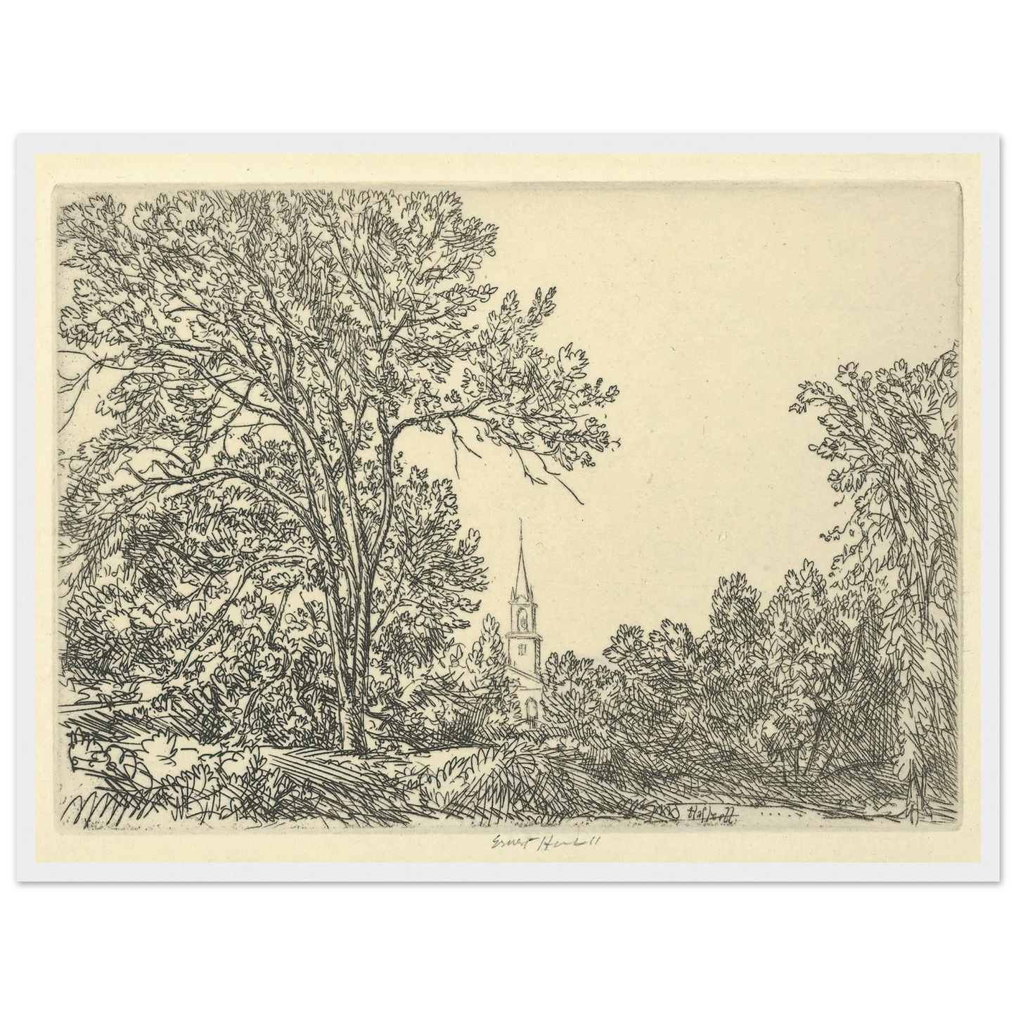 Alna Pastoral (1924) Art Print | Ernest Haskell - Framed Poster - 30x40 cm / 12x16″ - Black frame