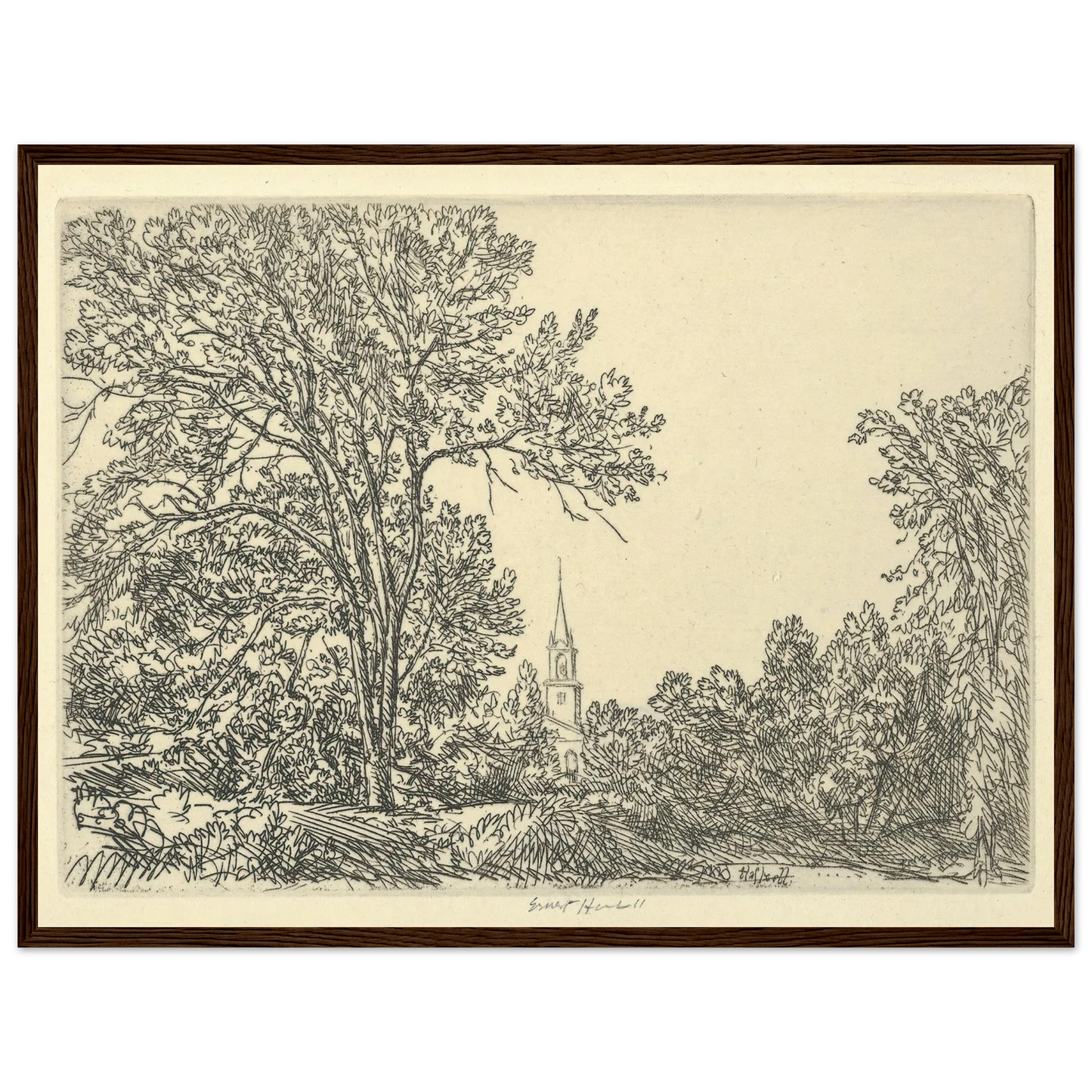 Alna Pastoral (1924) Art Print | Ernest Haskell - Framed Poster - 30x40 cm / 12x16″ - Black frame