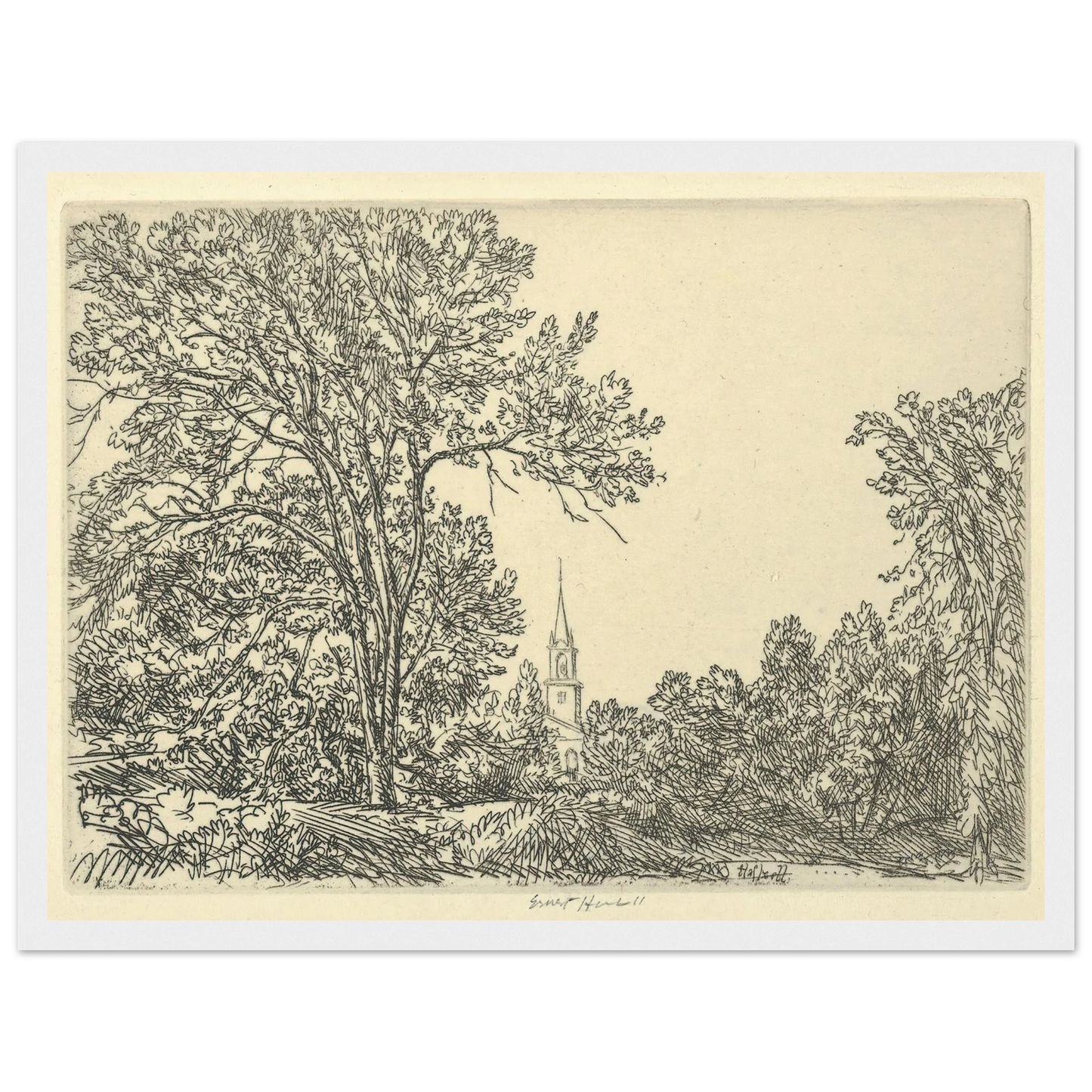 Alna Pastoral (1924) Art Print | Ernest Haskell - Framed Poster - 30x40 cm / 12x16″ - Black frame