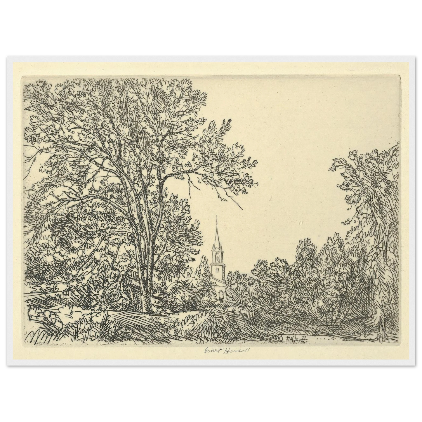 Alna Pastoral (1924) Art Print | Ernest Haskell - Framed Poster - 30x40 cm / 12x16″ - Black frame