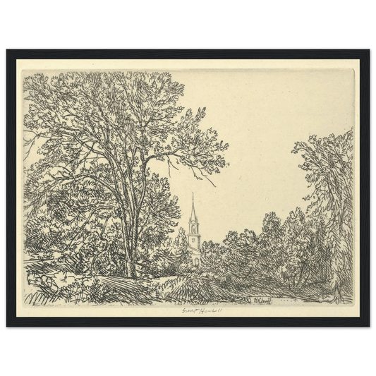 Alna Pastoral (1924) Art Print | Ernest Haskell - Framed Poster - 30x40 cm / 12x16″ - Black frame
