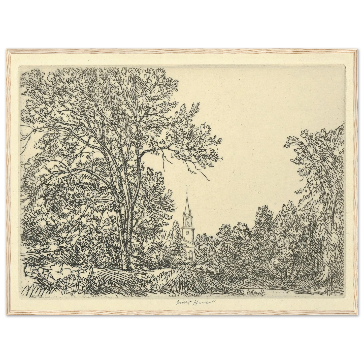 Alna Pastoral (1924) Art Print | Ernest Haskell - Framed Poster - 30x40 cm / 12x16″ - Black frame