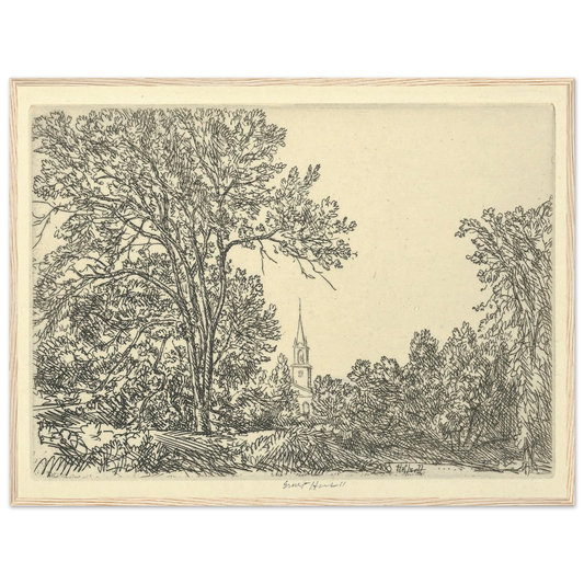 Alna Pastoral (1924) Art Print | Ernest Haskell - Framed Poster - 30x40 cm / 12x16″ - Black frame