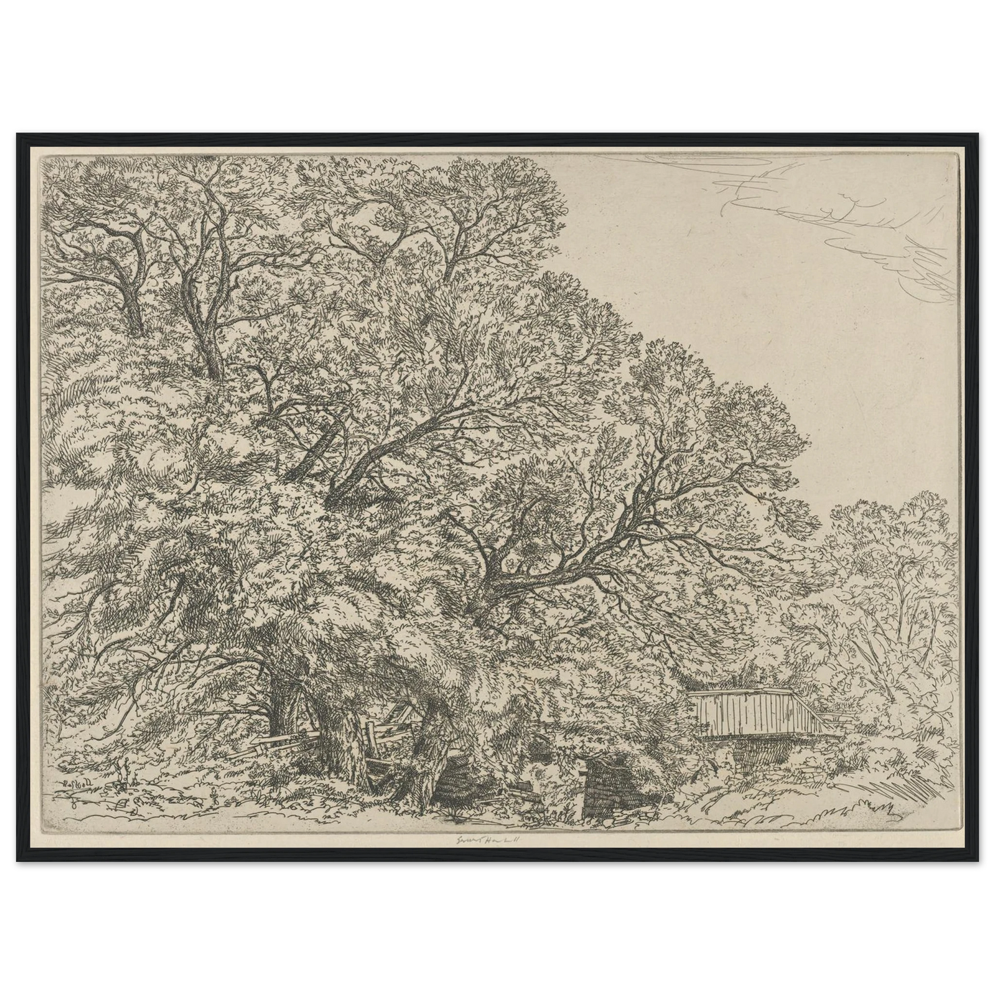 Alna Willows (1924) Art Print | Ernest Haskell - Framed Poster - 30x40 cm / 12x16″ - Black frame
