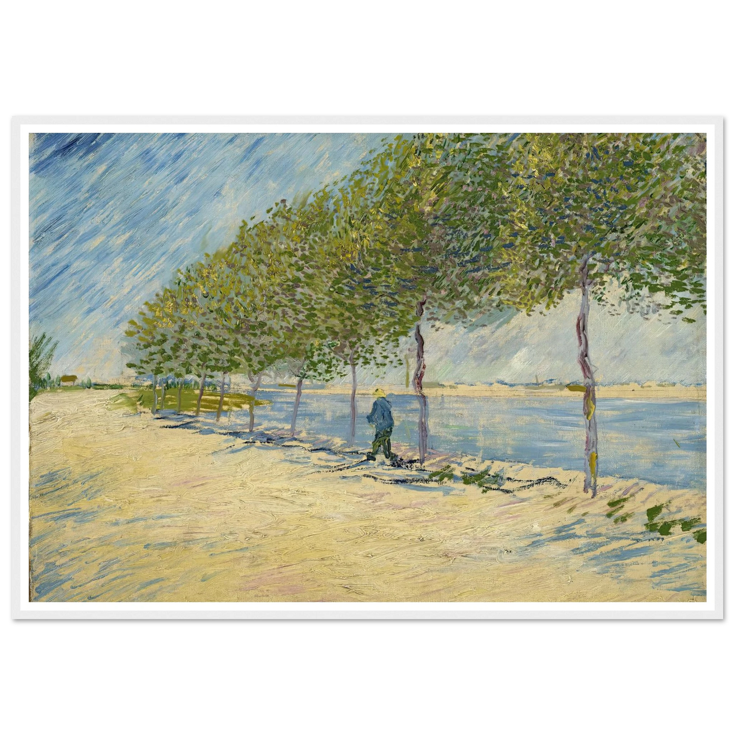 Along the Seine (1887) Art Print | Vincent van Gogh - Framed Poster - 30x40 cm / 12x16″ - Black frame