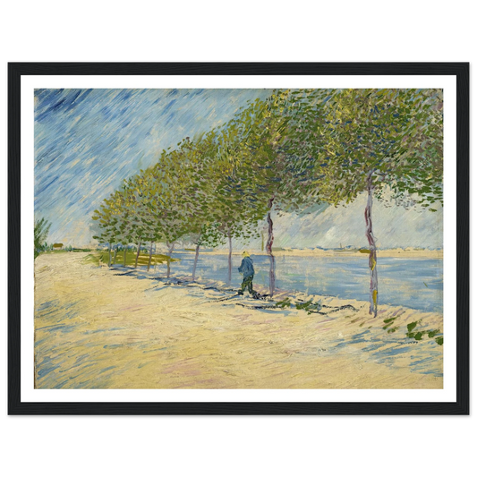 Along the Seine (1887) Art Print | Vincent van Gogh - Framed Poster - 30x40 cm / 12x16″ - Black frame