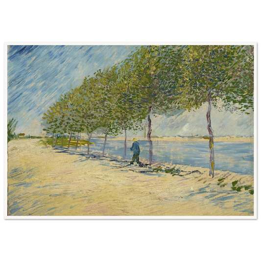 Along the Seine (1887) Art Print | Vincent van Gogh - Framed Poster - 30x40 cm / 12x16″ - Black frame