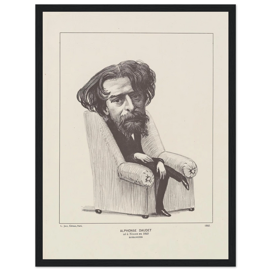 Alphonse Daudet (1892) Art Print | Felix Vallotton - Framed Poster - 30x40 cm / 12x16″ - Black frame