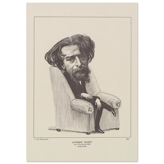 Alphonse Daudet (1892) Art Print | Felix Vallotton - Framed Poster - 30x40 cm / 12x16″ - Black frame