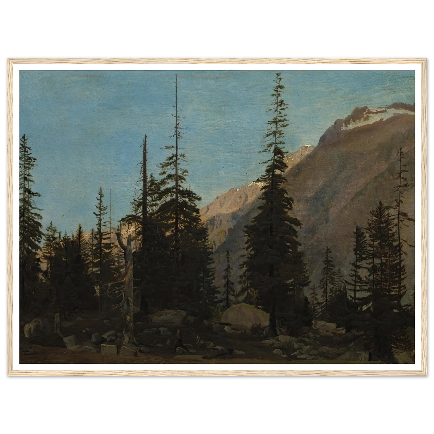 Alpine Landscape, The Handegg, Switzerland (1850s) Art Print | Jean Leon Gerome - Framed Poster - 30x40 cm / 12x16″ - Black frame