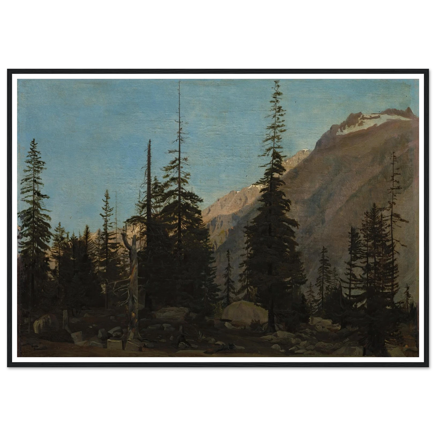 Alpine Landscape, The Handegg, Switzerland (1850s) Art Print | Jean Leon Gerome - Framed Poster - 30x40 cm / 12x16″ - Black frame