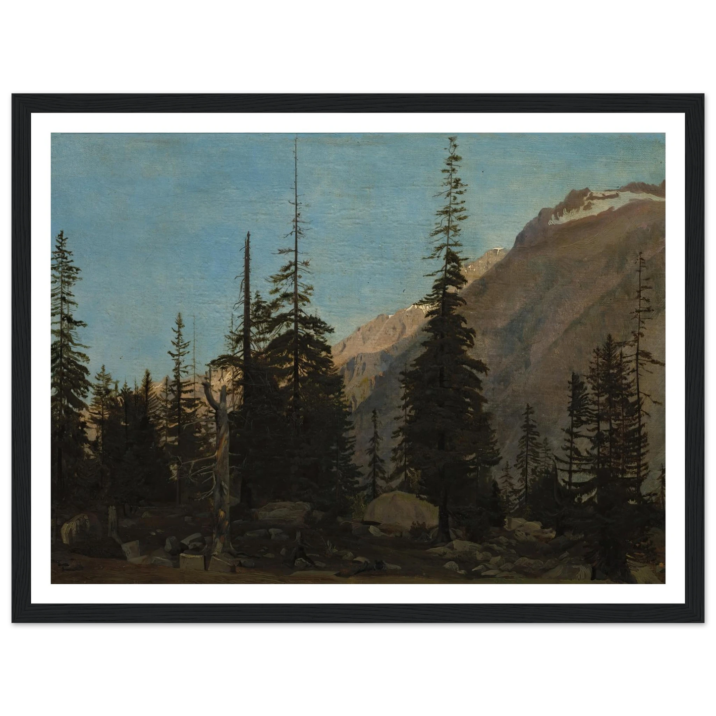 Alpine Landscape, The Handegg, Switzerland (1850s) Art Print | Jean Leon Gerome - Framed Poster - 30x40 cm / 12x16″ - Black frame