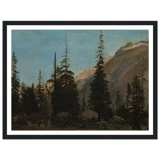 Alpine Landscape, The Handegg, Switzerland (1850s) Art Print | Jean Leon Gerome - Framed Poster - 30x40 cm / 12x16″ - Black frame
