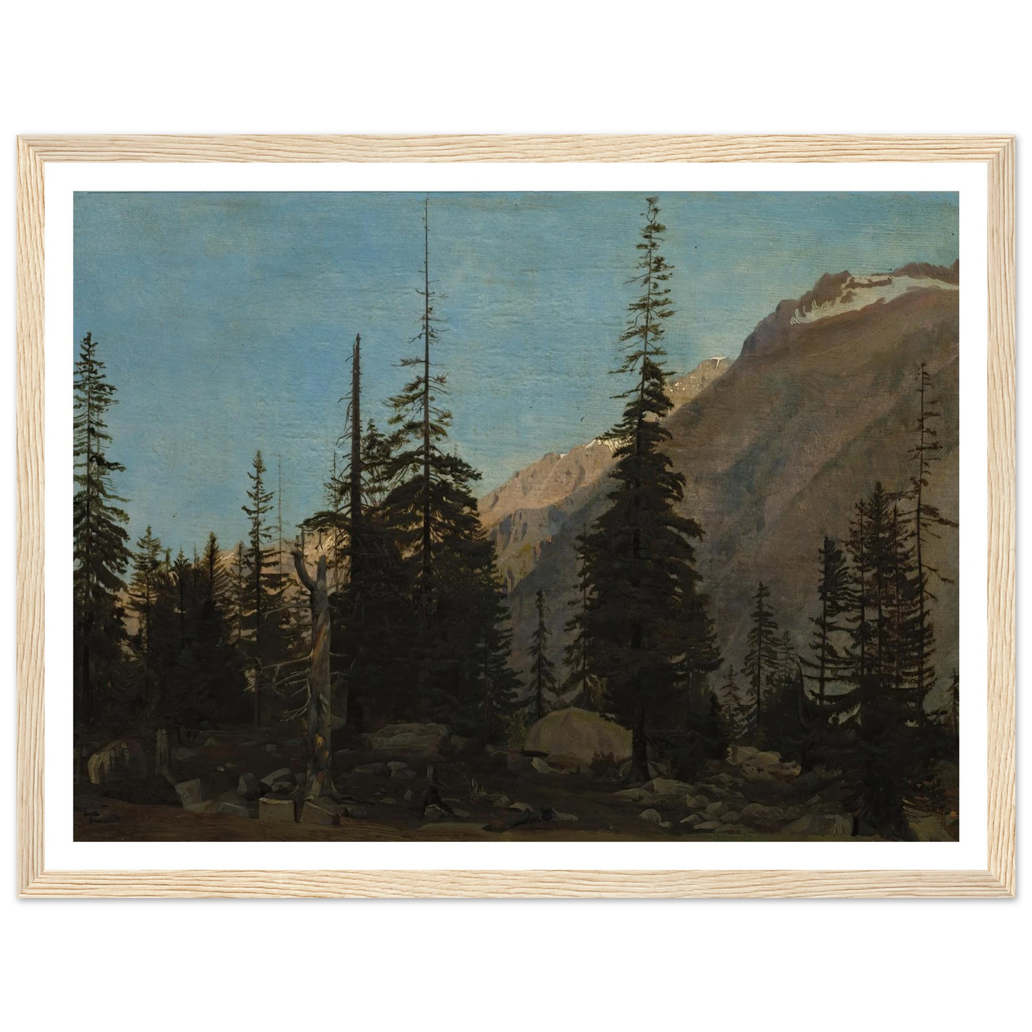 Alpine Landscape, The Handegg, Switzerland (1850s) Art Print | Jean Leon Gerome - Framed Poster - 30x40 cm / 12x16″ - Black frame