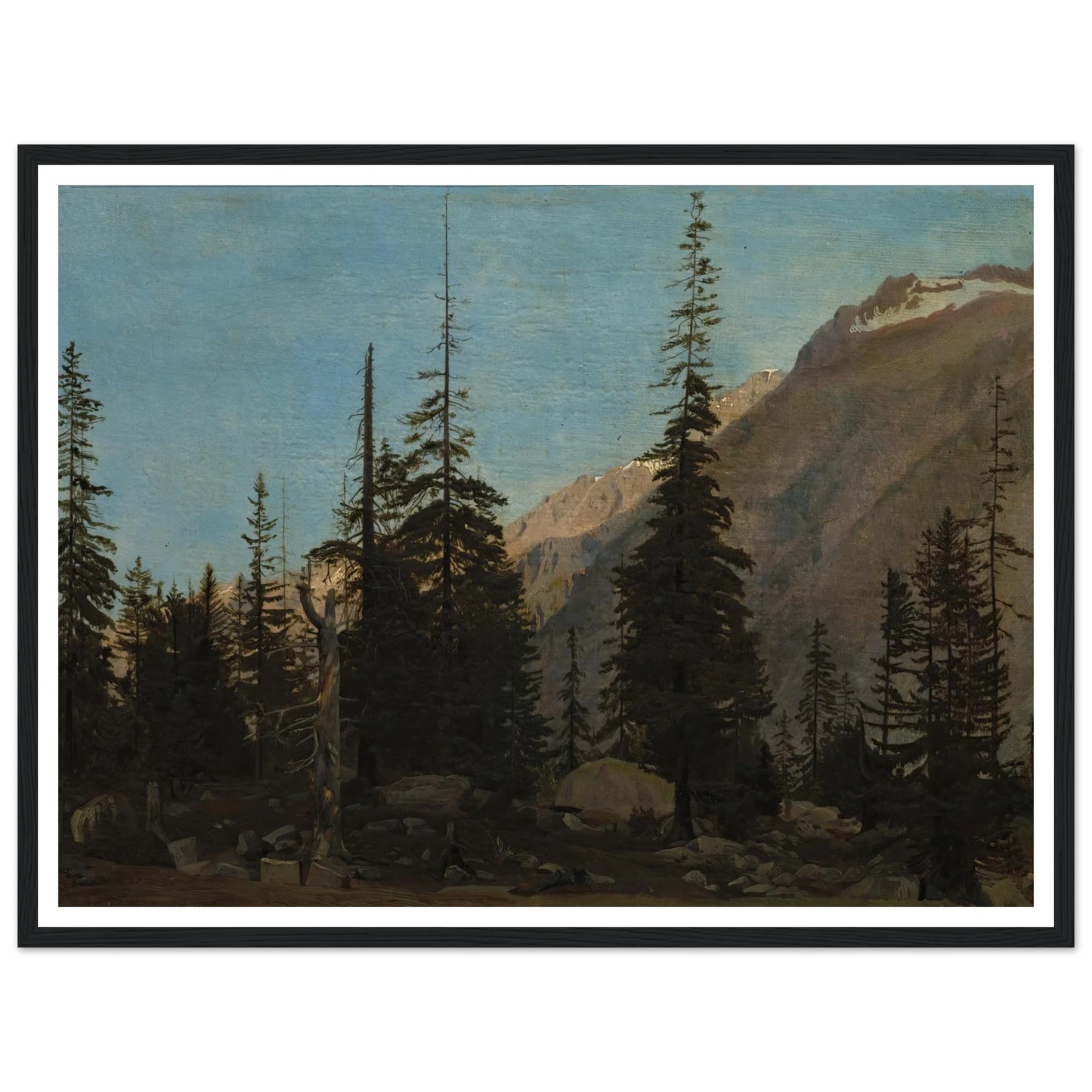 Alpine Landscape, The Handegg, Switzerland (1850s) Art Print | Jean Leon Gerome - Framed Poster - 30x40 cm / 12x16″ - Black frame