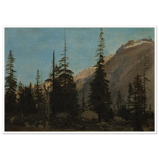 Alpine Landscape, The Handegg, Switzerland (1850s) Art Print | Jean Leon Gerome - Framed Poster - 30x40 cm / 12x16″ - Black frame