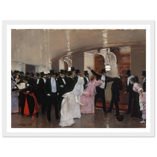 Altercation dans les couloirs de l’Opéra (1889) Art Print | Jean Beraud - Framed Poster - 30x40 cm / 12x16″ - Black frame