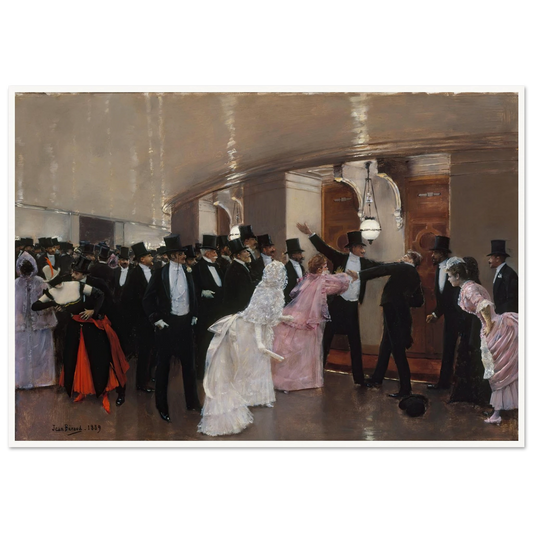 Altercation dans les couloirs de l’Opéra (1889) Art Print | Jean Beraud - Framed Poster - 30x40 cm / 12x16″ - Black frame
