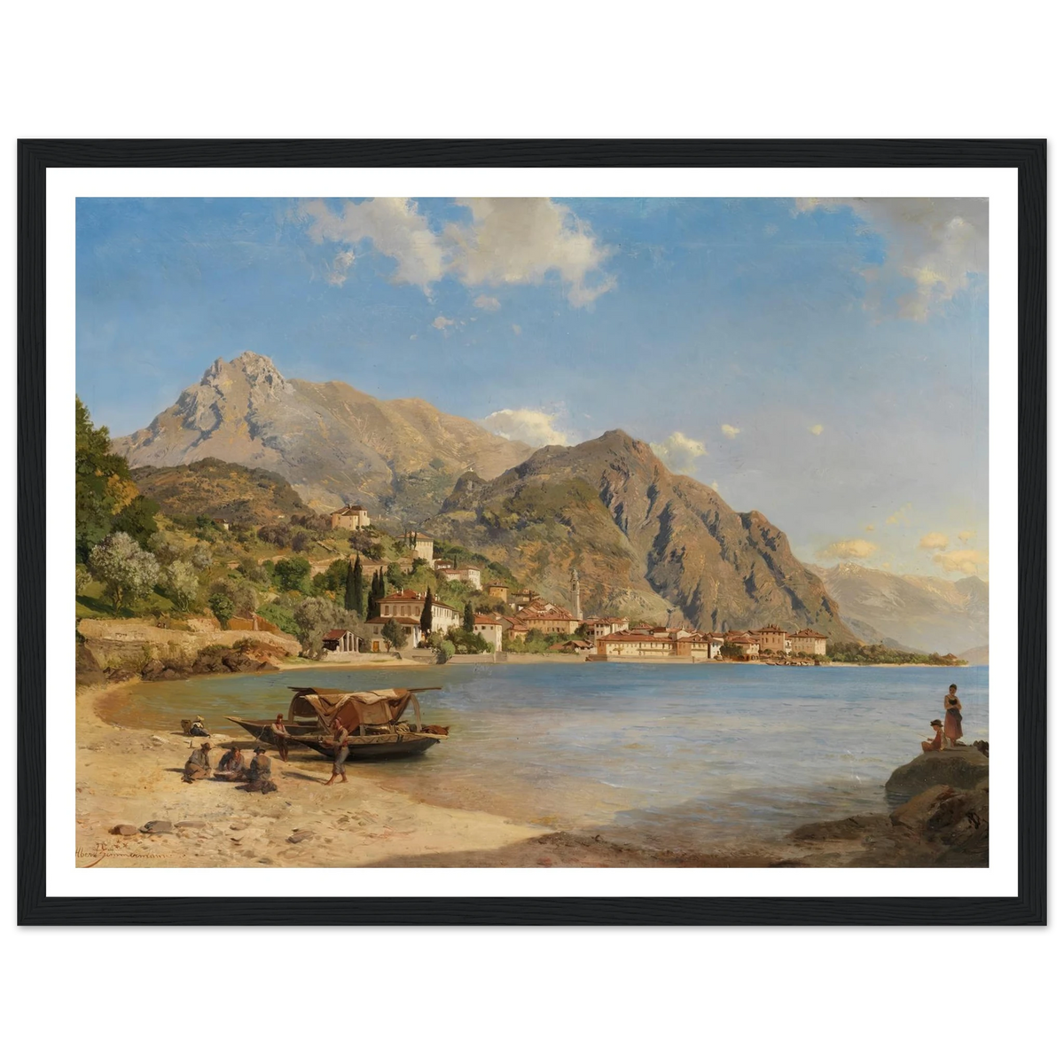 Frame Comer Am Ufer des Comer Sees (Menaggio) (1858) Art Print | Albert Zimmermann ...