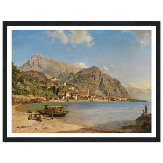Am Ufer des Comer Sees (Menaggio) (1858) Art Print | Albert Zimmermann - Framed Poster - 30x40 cm / 12x16″ - Black frame