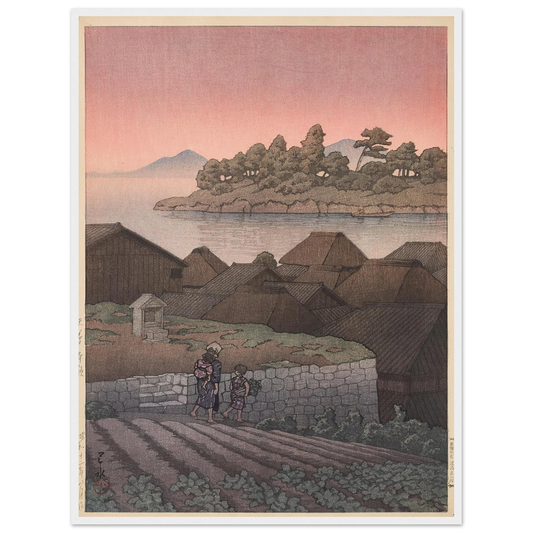 Amakusa Honryo (1937) Art Print | Kawase Hasui - Framed Poster - 30x40 cm / 12x16″ - Black frame