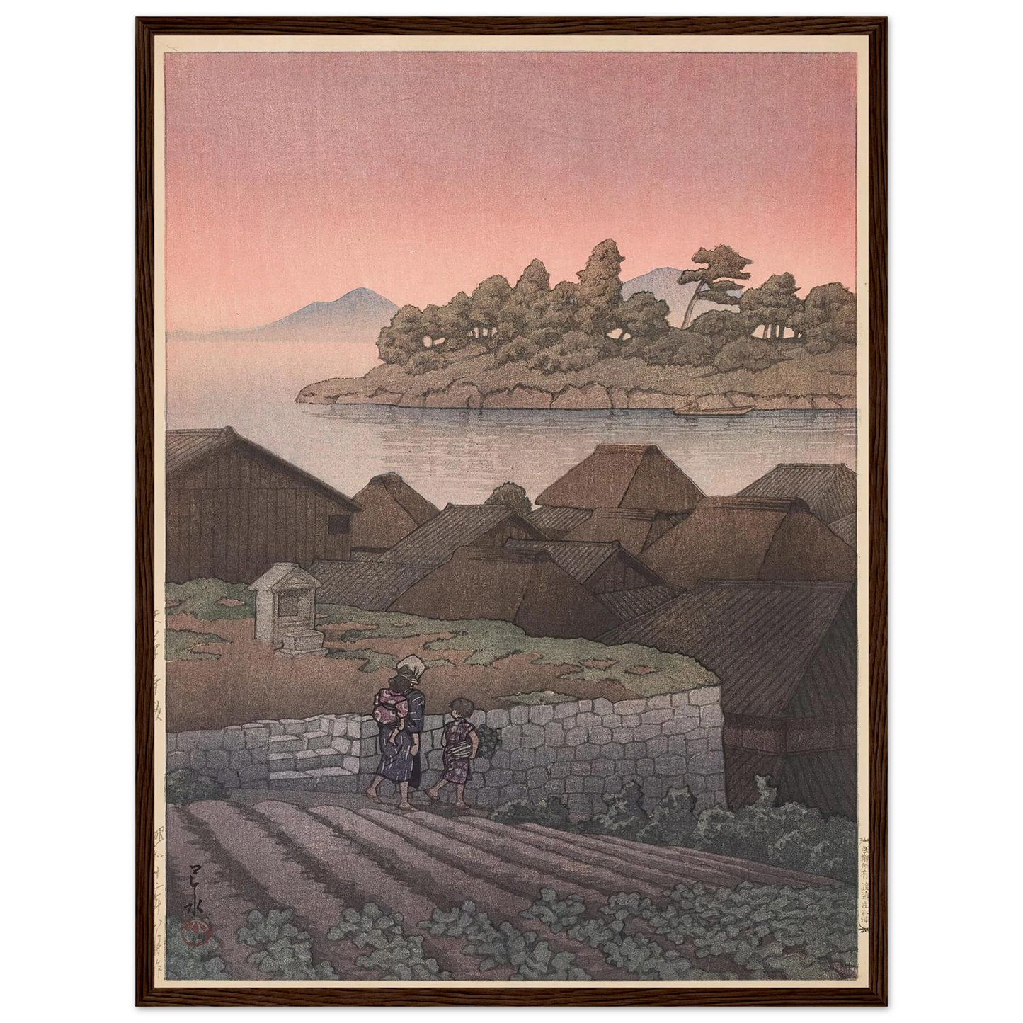 Amakusa Honryo (1937) Art Print | Kawase Hasui - Framed Poster - 30x40 cm / 12x16″ - Black frame