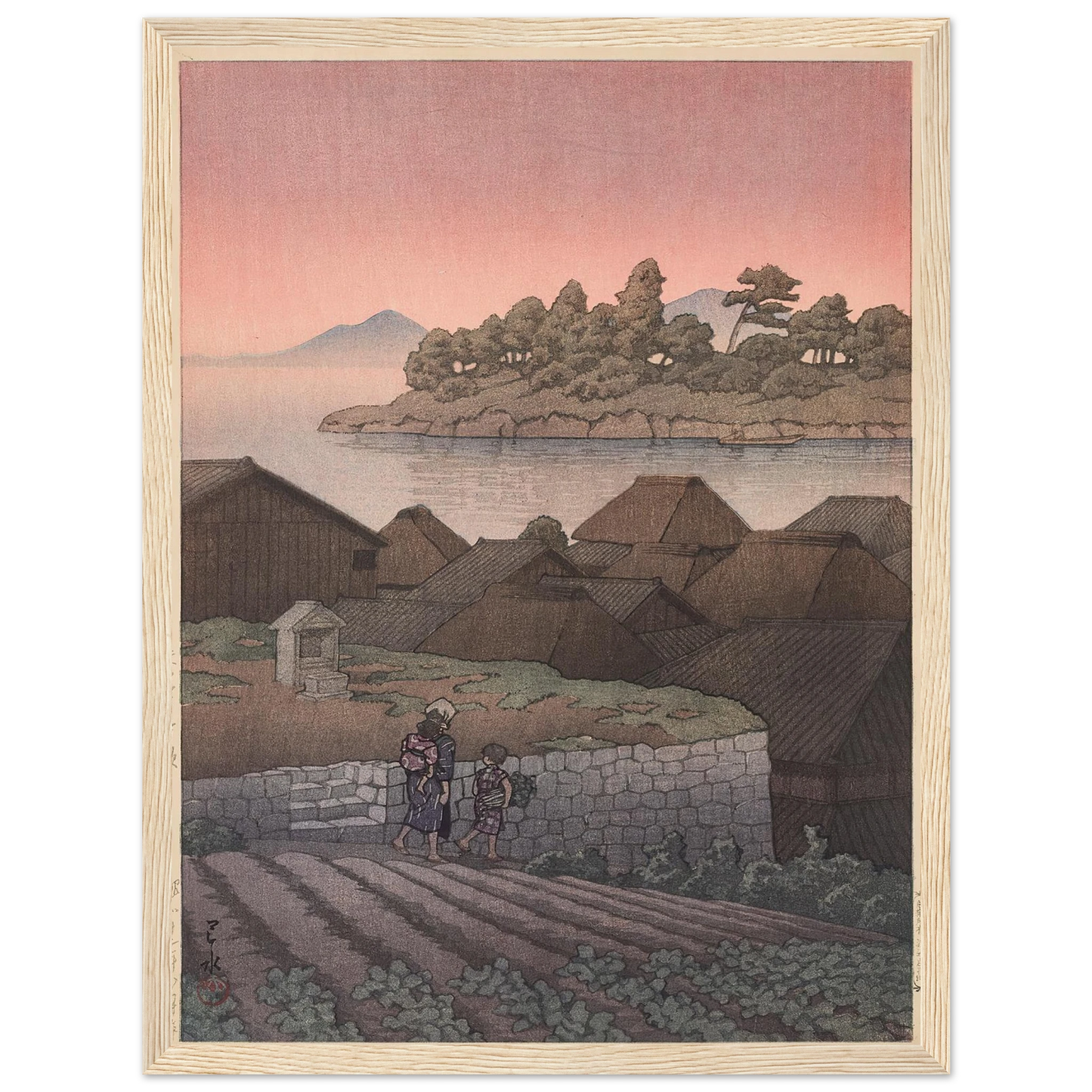 Amakusa Honryo (1937) Art Print | Kawase Hasui - Framed Poster - 30x40 cm / 12x16″ - Black frame