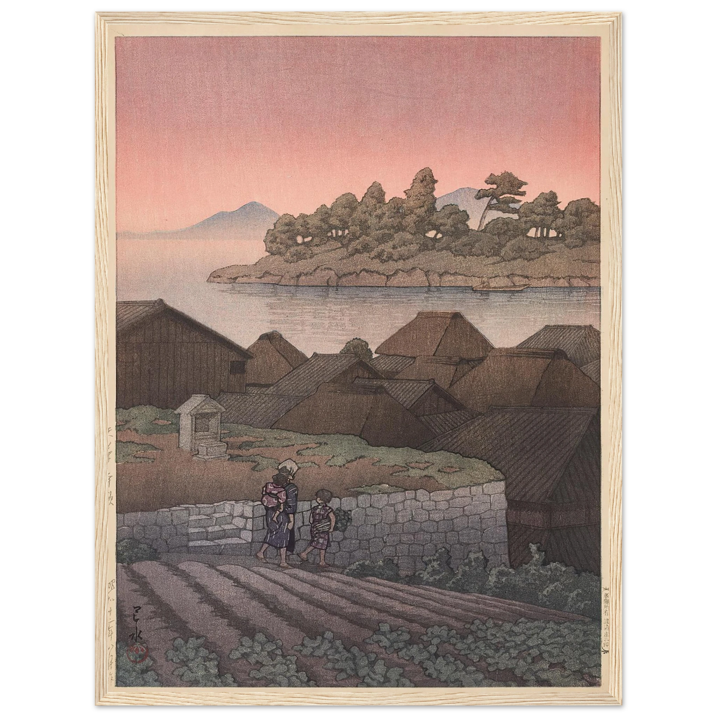 Amakusa Honryo (1937) Art Print | Kawase Hasui - Framed Poster - 30x40 cm / 12x16″ - Black frame