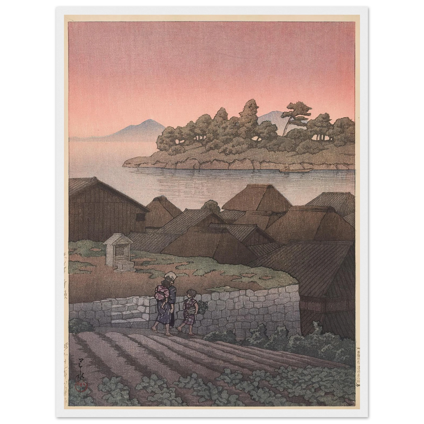 Amakusa Honryo (1937) Art Print | Kawase Hasui - Framed Poster - 30x40 cm / 12x16″ - Black frame