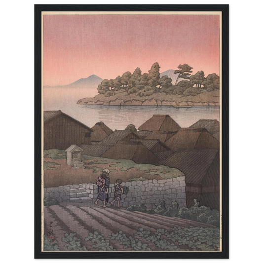 Amakusa Honryo (1937) Art Print | Kawase Hasui - Framed Poster - 30x40 cm / 12x16″ - Black frame