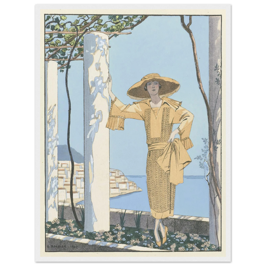 Amalfi. Robe, de Worth (1922) Art Print | George Barbier - Framed Poster - 30x40 cm / 12x16″ - Black frame