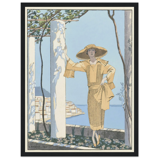 Amalfi. Robe, de Worth (1922) Art Print | George Barbier - Framed Poster - 30x40 cm / 12x16″ - Black frame