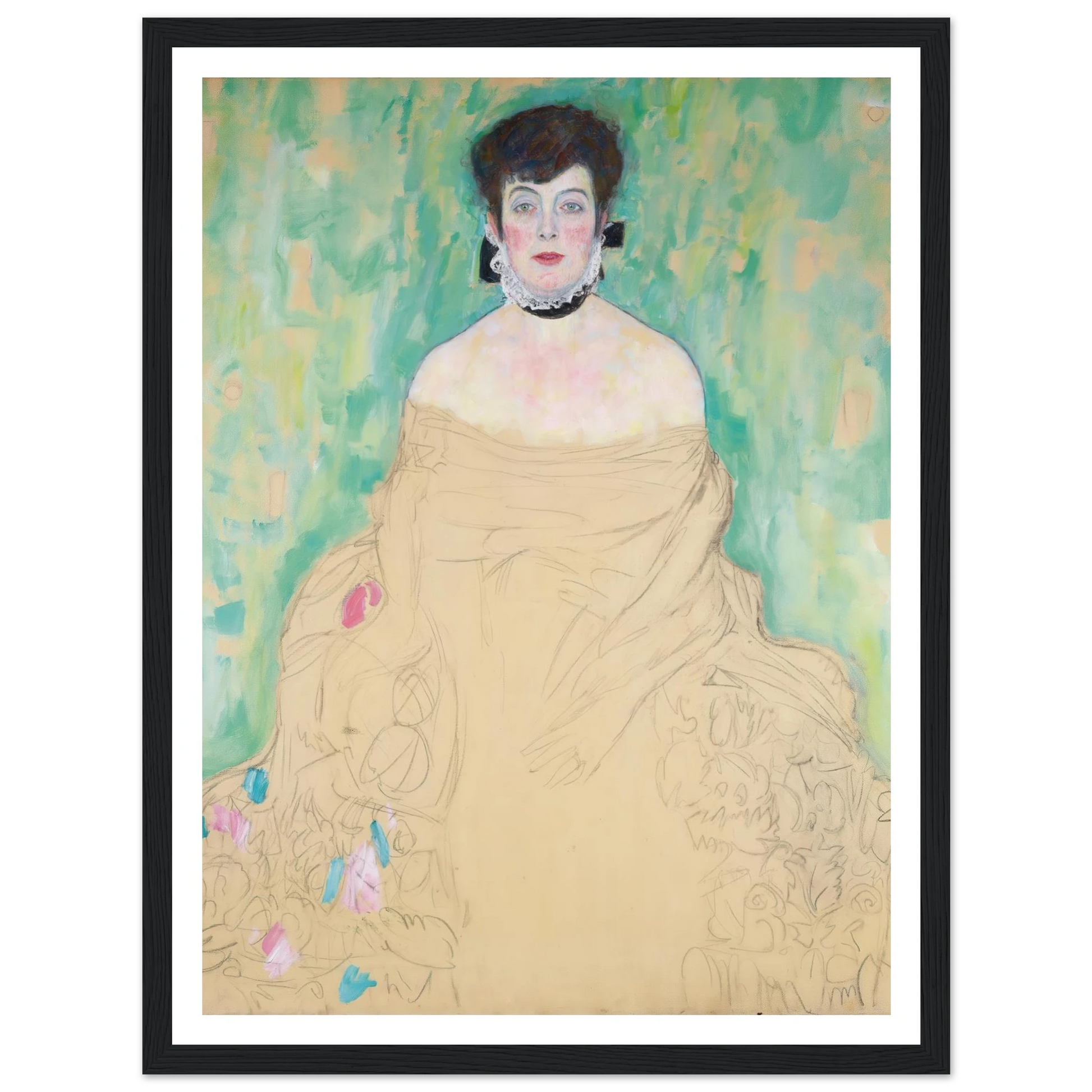 Amalie Zuckerkandl (1917) Art Print | Gustav Klimt - Framed Poster - 30x40 cm / 12x16″ - Black frame