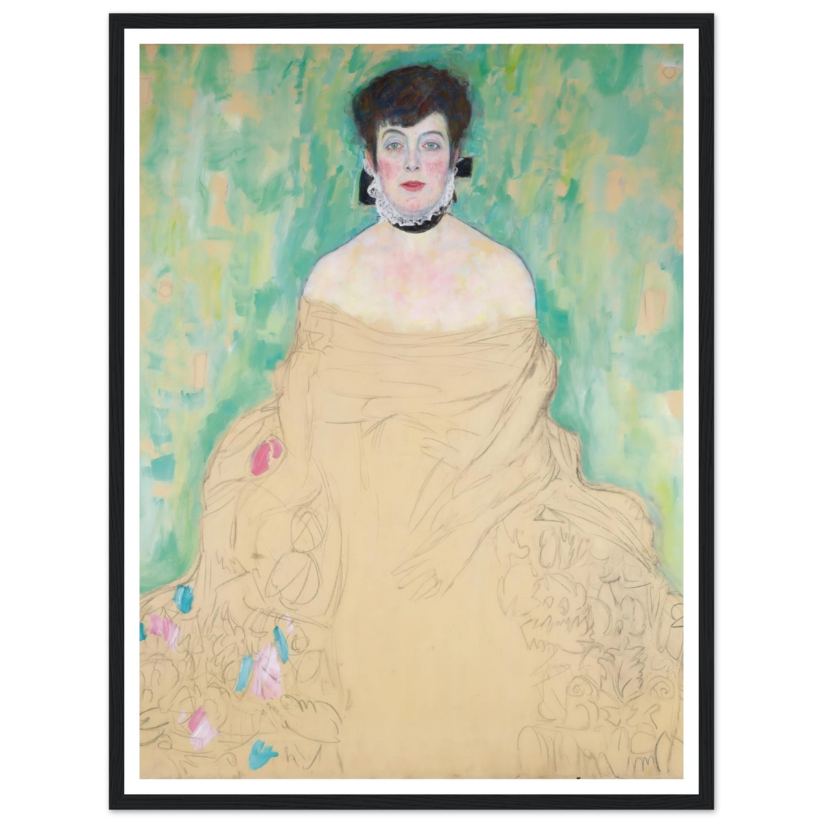 Amalie Zuckerkandl (1917) Art Print | Gustav Klimt - Framed Poster - 30x40 cm / 12x16″ - Black frame