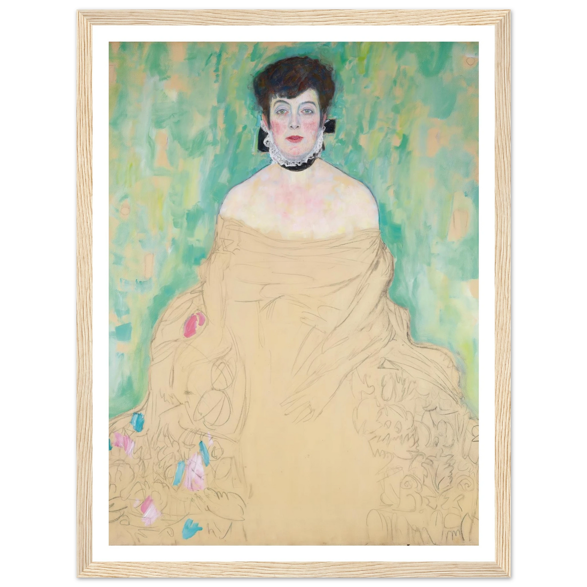 Amalie Zuckerkandl (1917) Art Print | Gustav Klimt - Framed Poster - 30x40 cm / 12x16″ - Black frame
