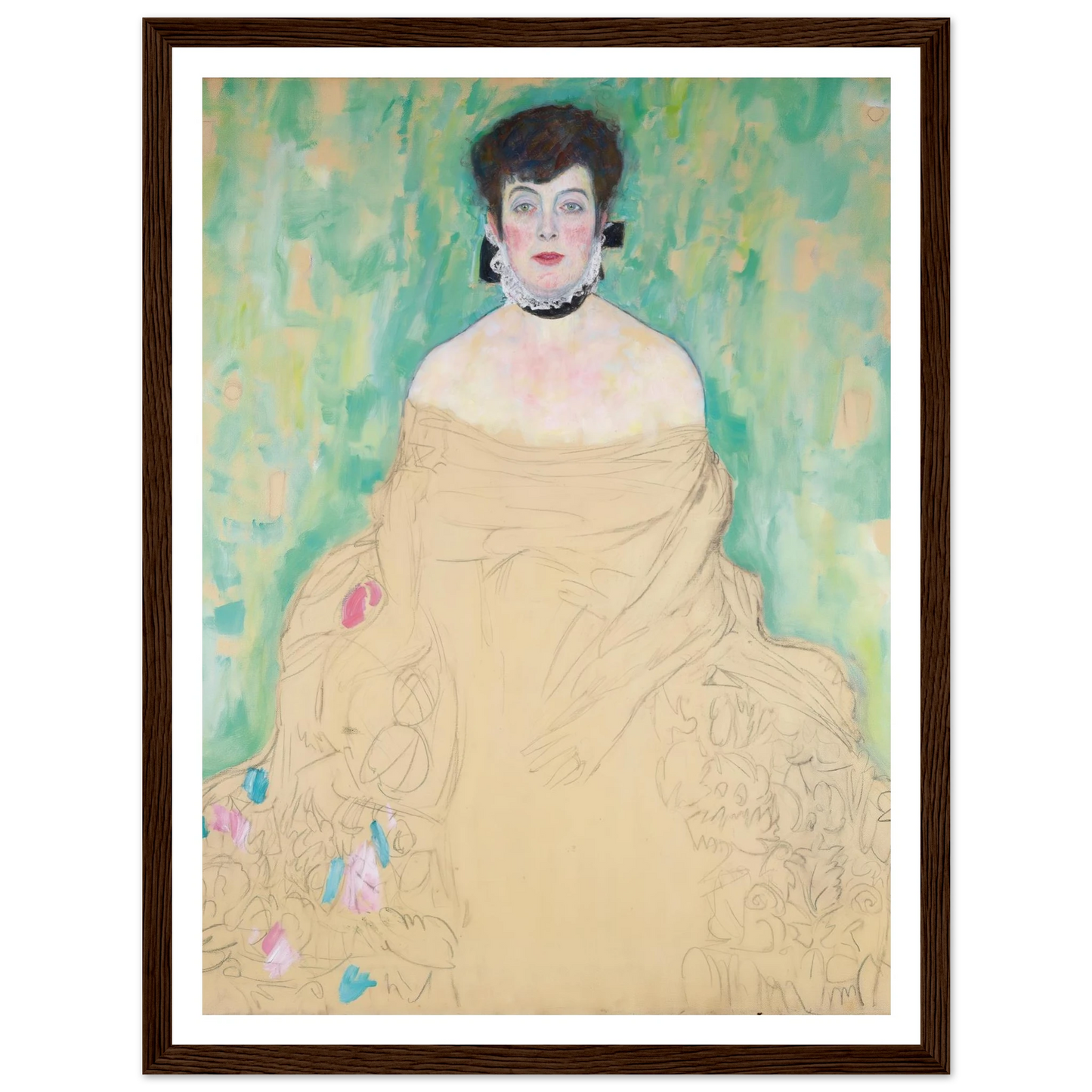 Amalie Zuckerkandl (1917) Art Print | Gustav Klimt - Framed Poster - 30x40 cm / 12x16″ - Black frame