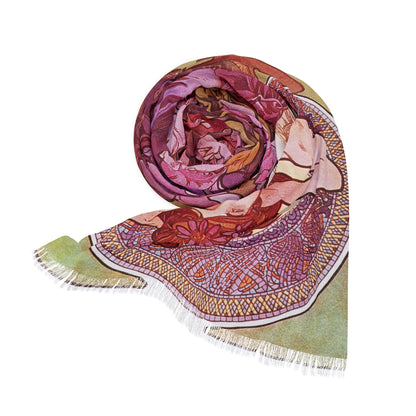 Amethyst | Alphonse Mucha Scarf – Art Nouveau Scarf - - 27" × 71'' - 