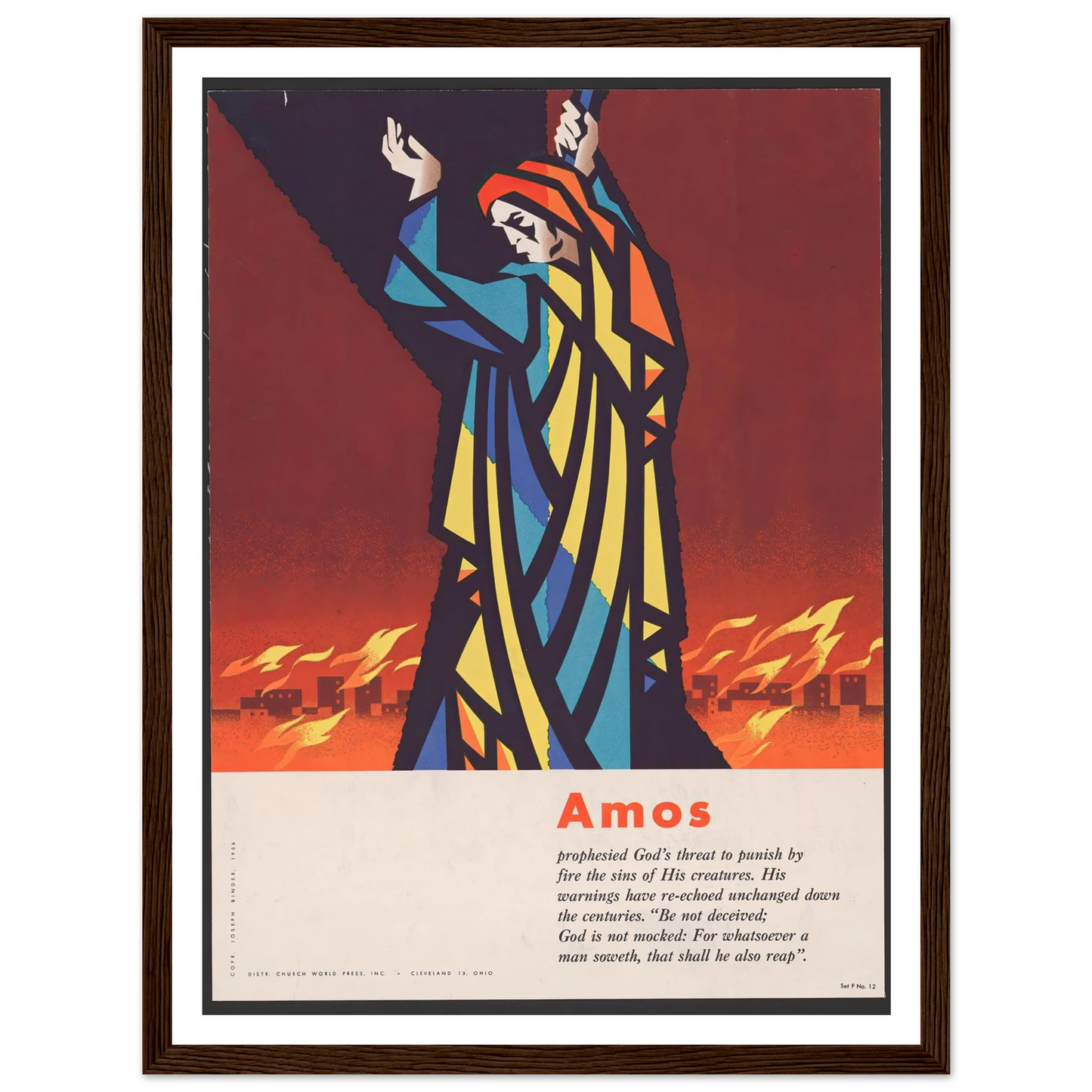 Amos (1956) Art Print | Joseph Binder - Framed Poster - 30x40 cm / 12x16″ - Black frame