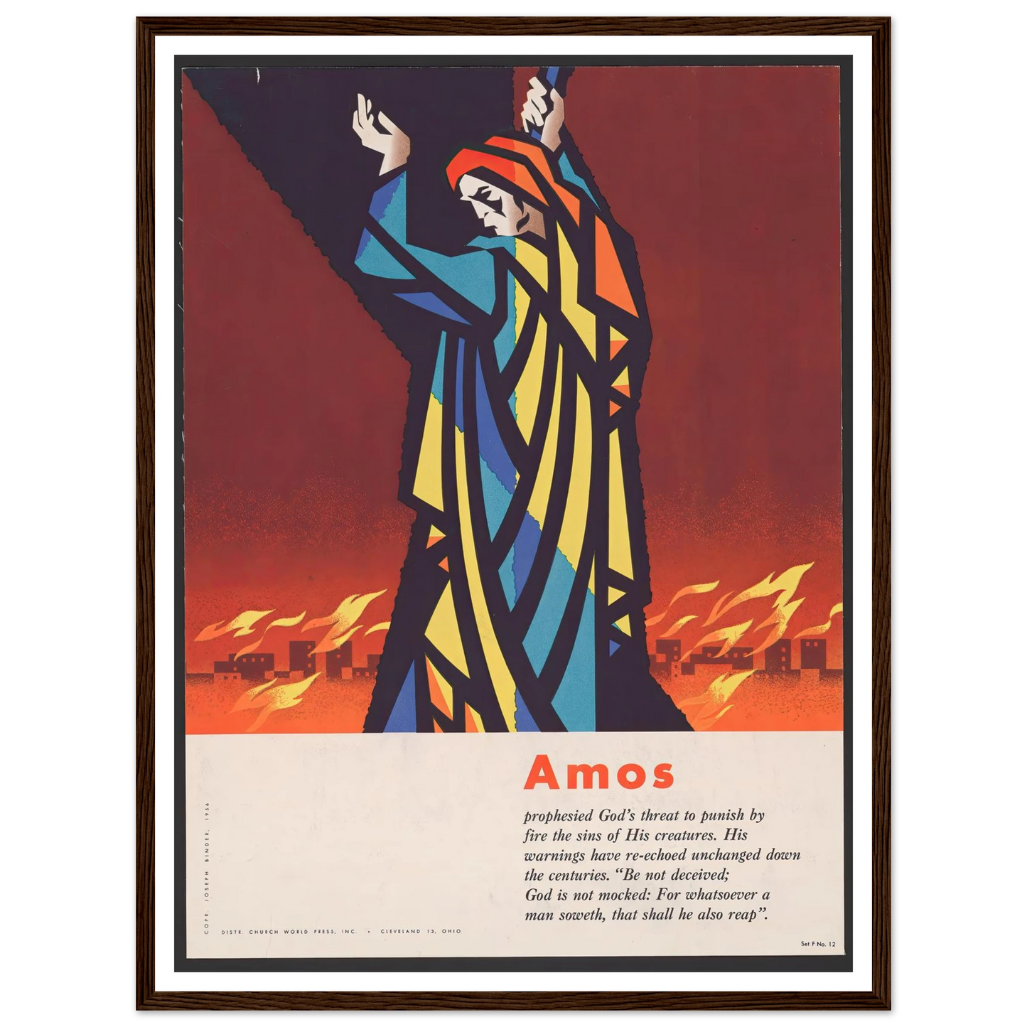 Amos (1956) Art Print | Joseph Binder - Framed Poster - 30x40 cm / 12x16″ - Black frame