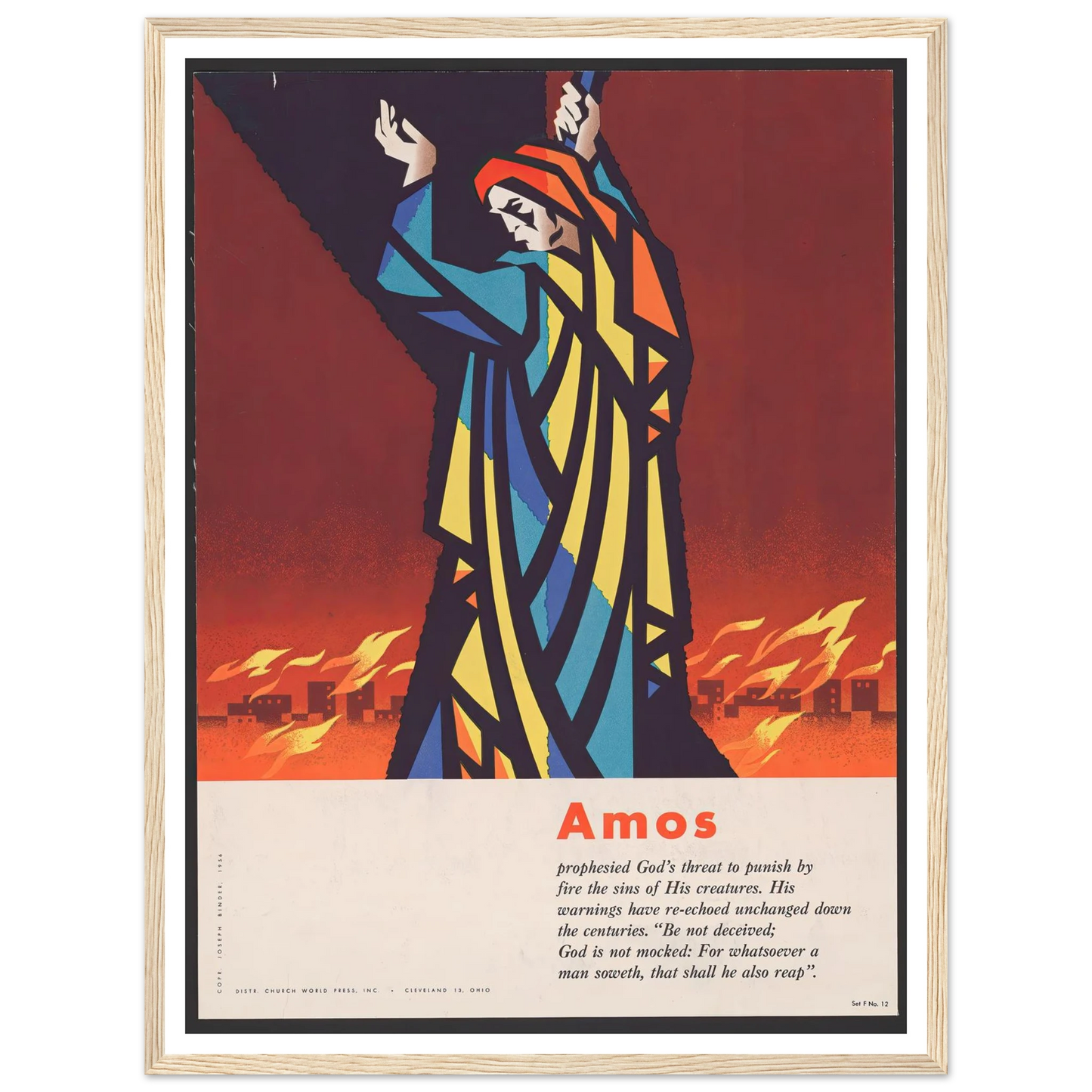 Amos (1956) Art Print | Joseph Binder - Framed Poster - 30x40 cm / 12x16″ - Black frame