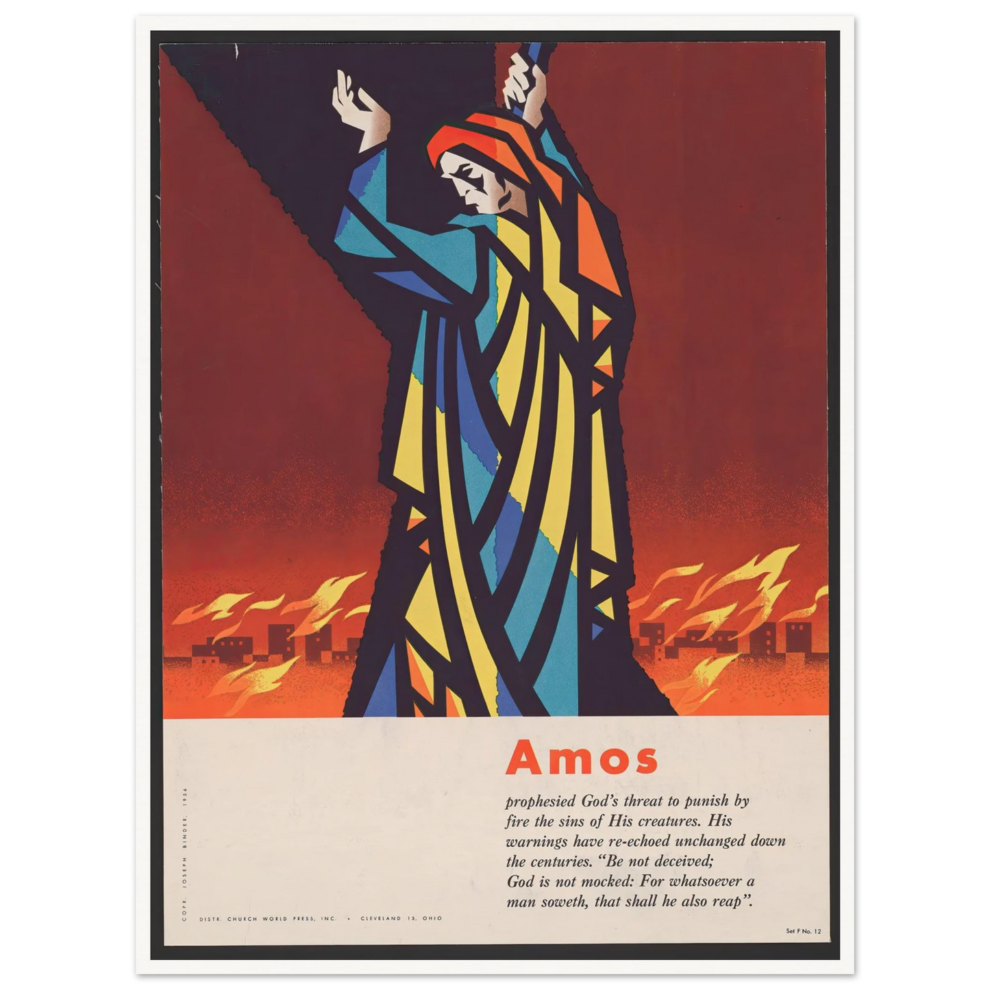 Amos (1956) Art Print | Joseph Binder - Framed Poster - 30x40 cm / 12x16″ - Black frame