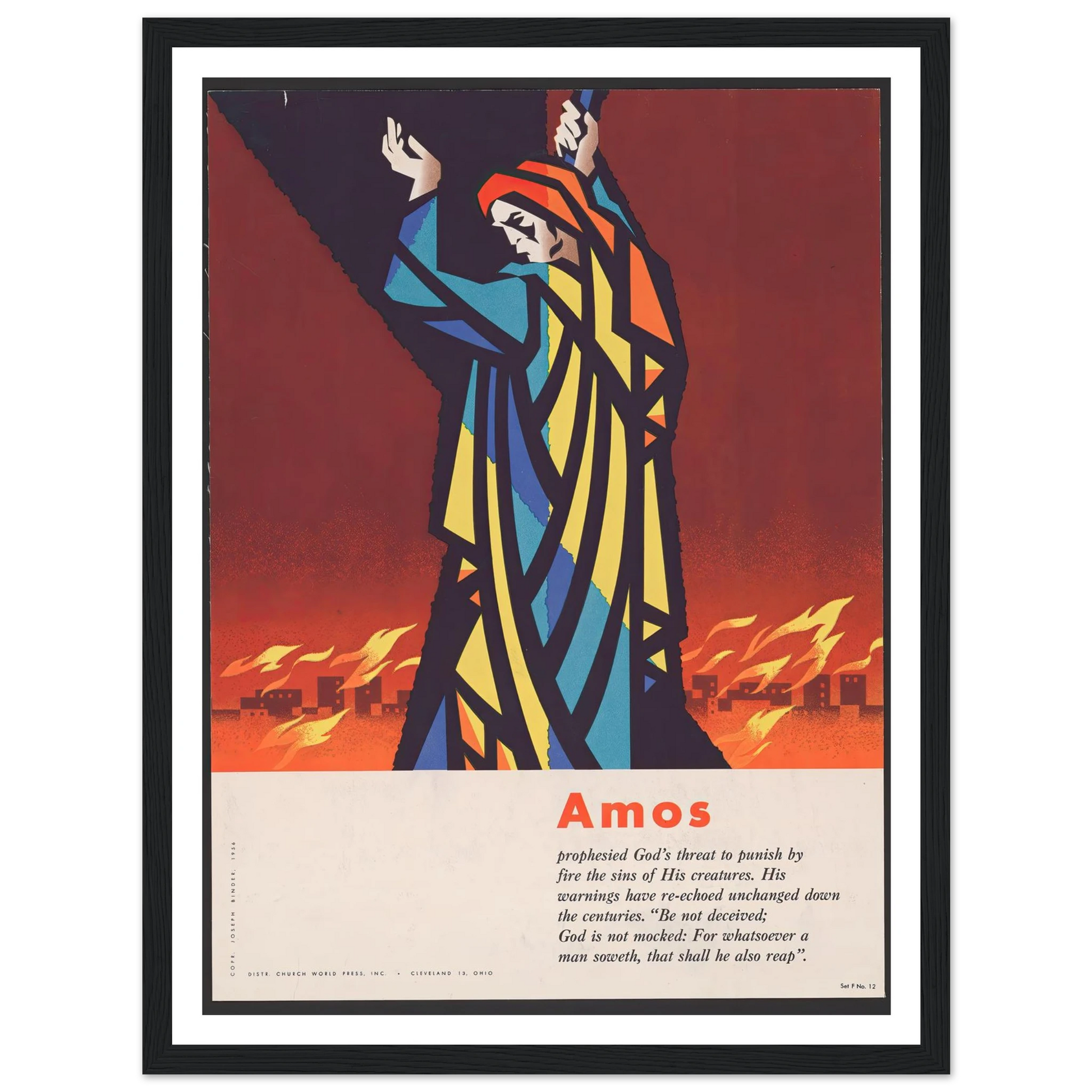 Amos (1956) Art Print | Joseph Binder - Framed Poster - 30x40 cm / 12x16″ - Black frame