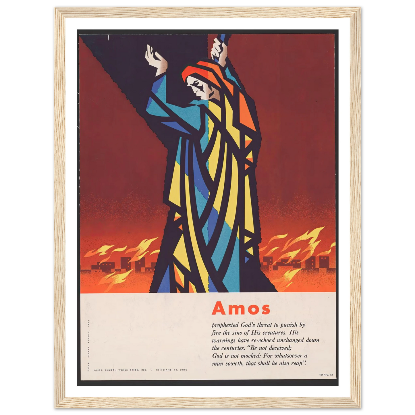 Amos (1956) Art Print | Joseph Binder - Framed Poster - 30x40 cm / 12x16″ - Black frame