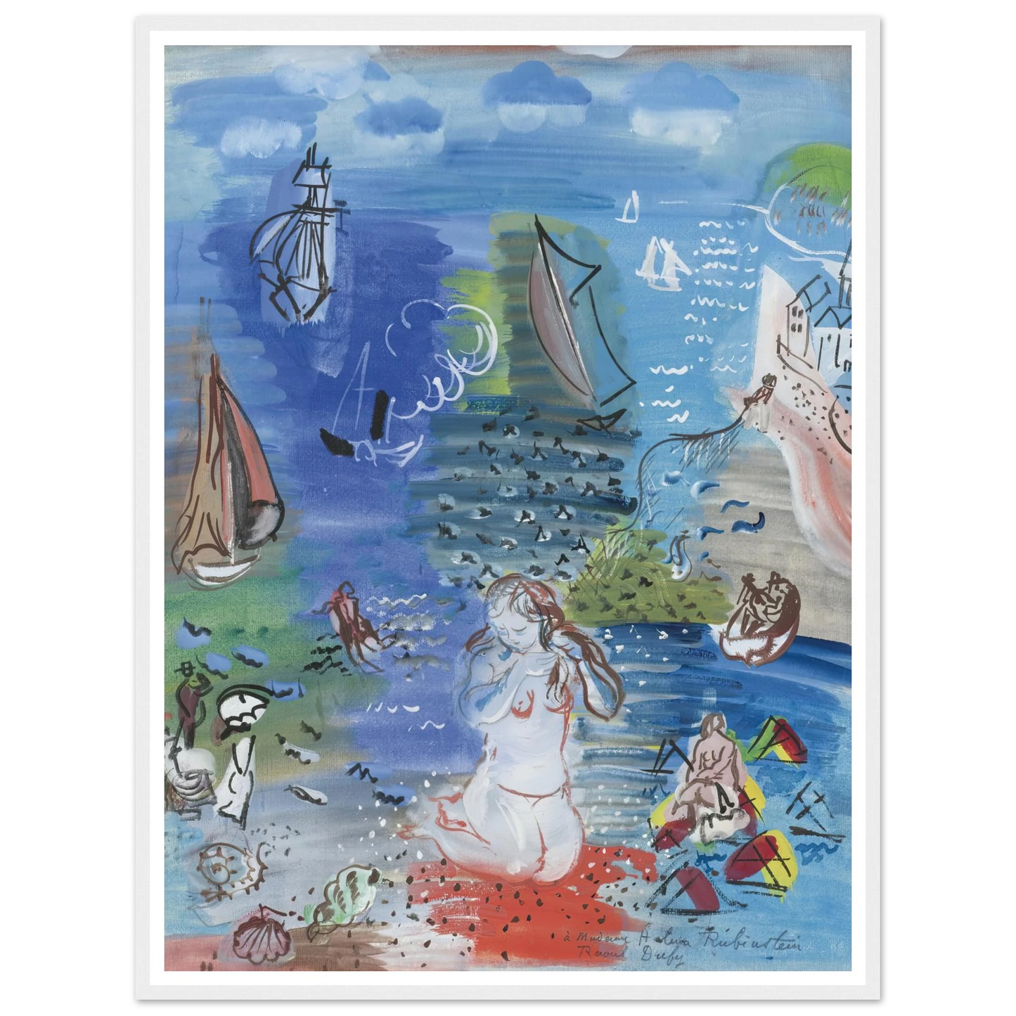 Amphitrite (1939) Art Print | Raoul Dufy - Framed Poster - 30x40 cm / 12x16″ - Black frame
