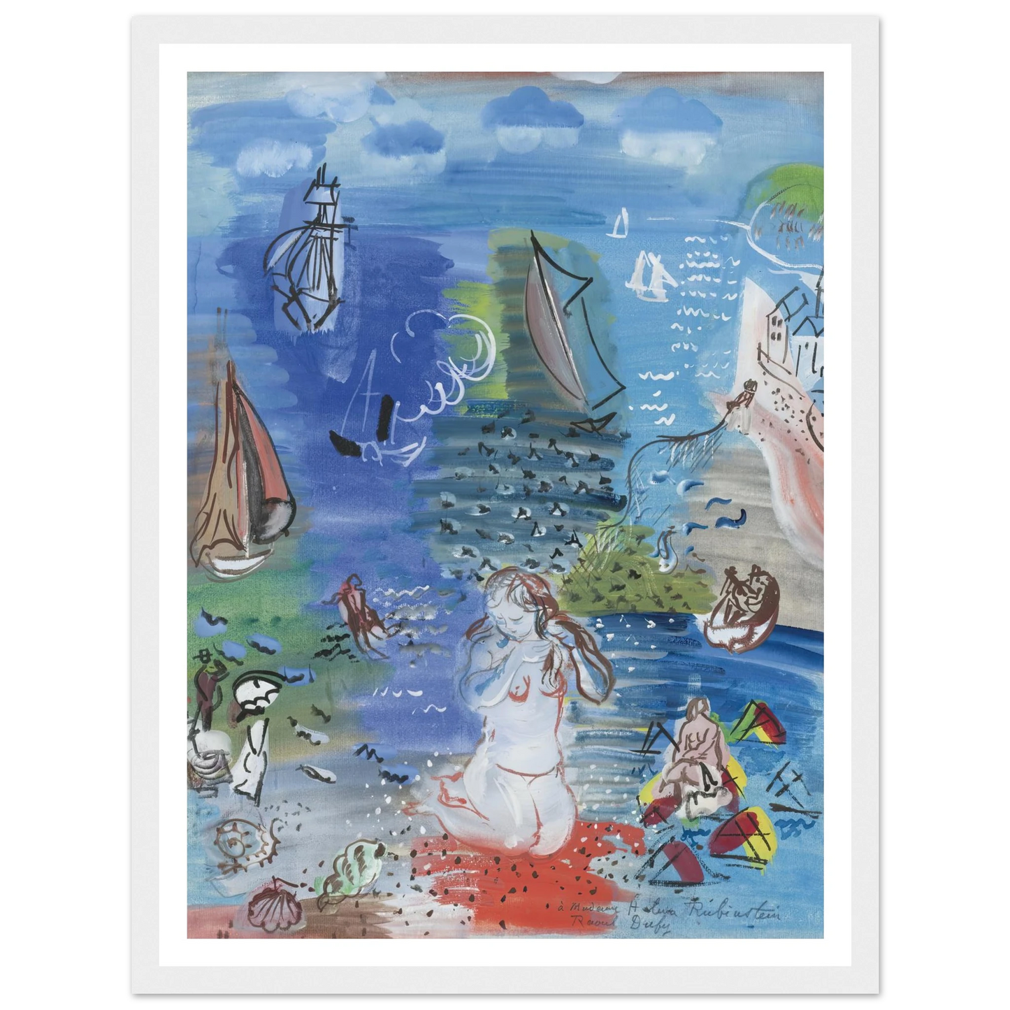 Amphitrite (1939) Art Print | Raoul Dufy - Framed Poster - 30x40 cm / 12x16″ - Black frame