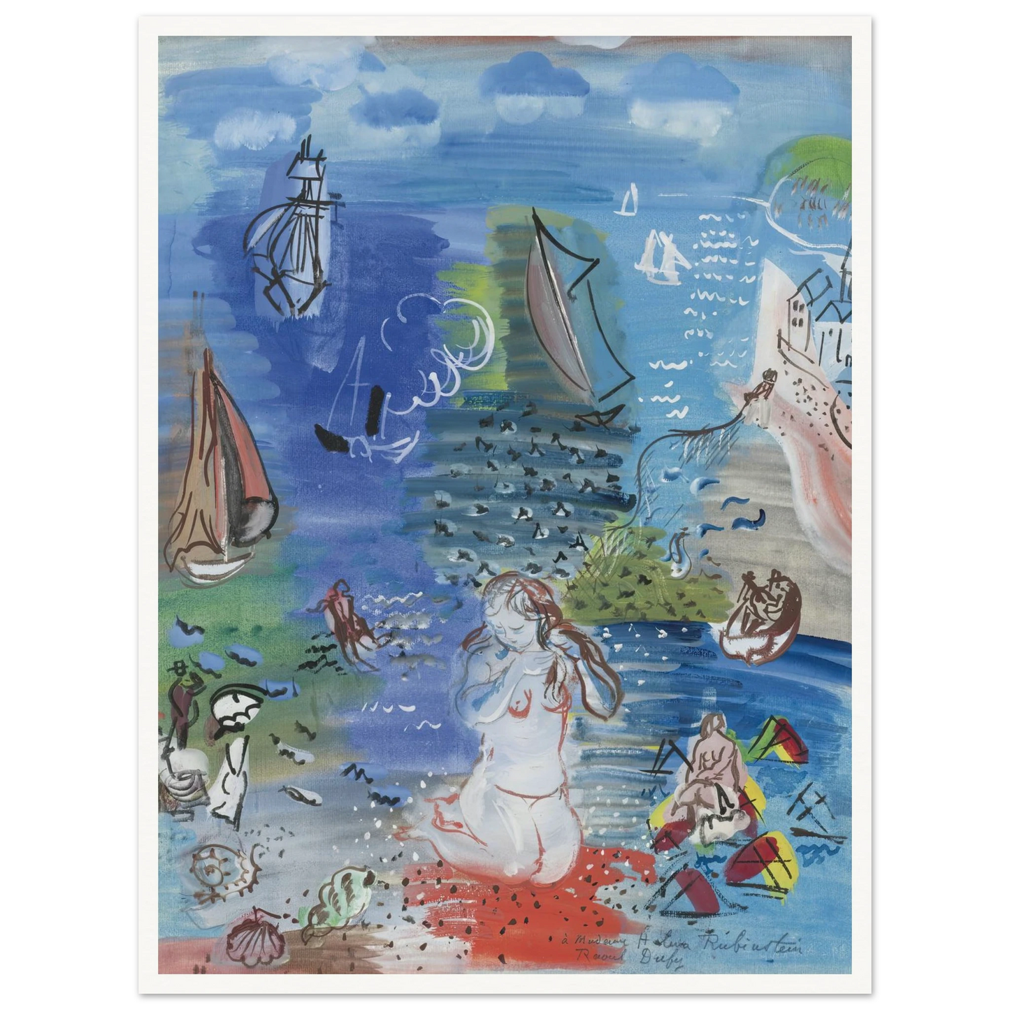 Amphitrite (1939) Art Print | Raoul Dufy - Framed Poster - 30x40 cm / 12x16″ - Black frame