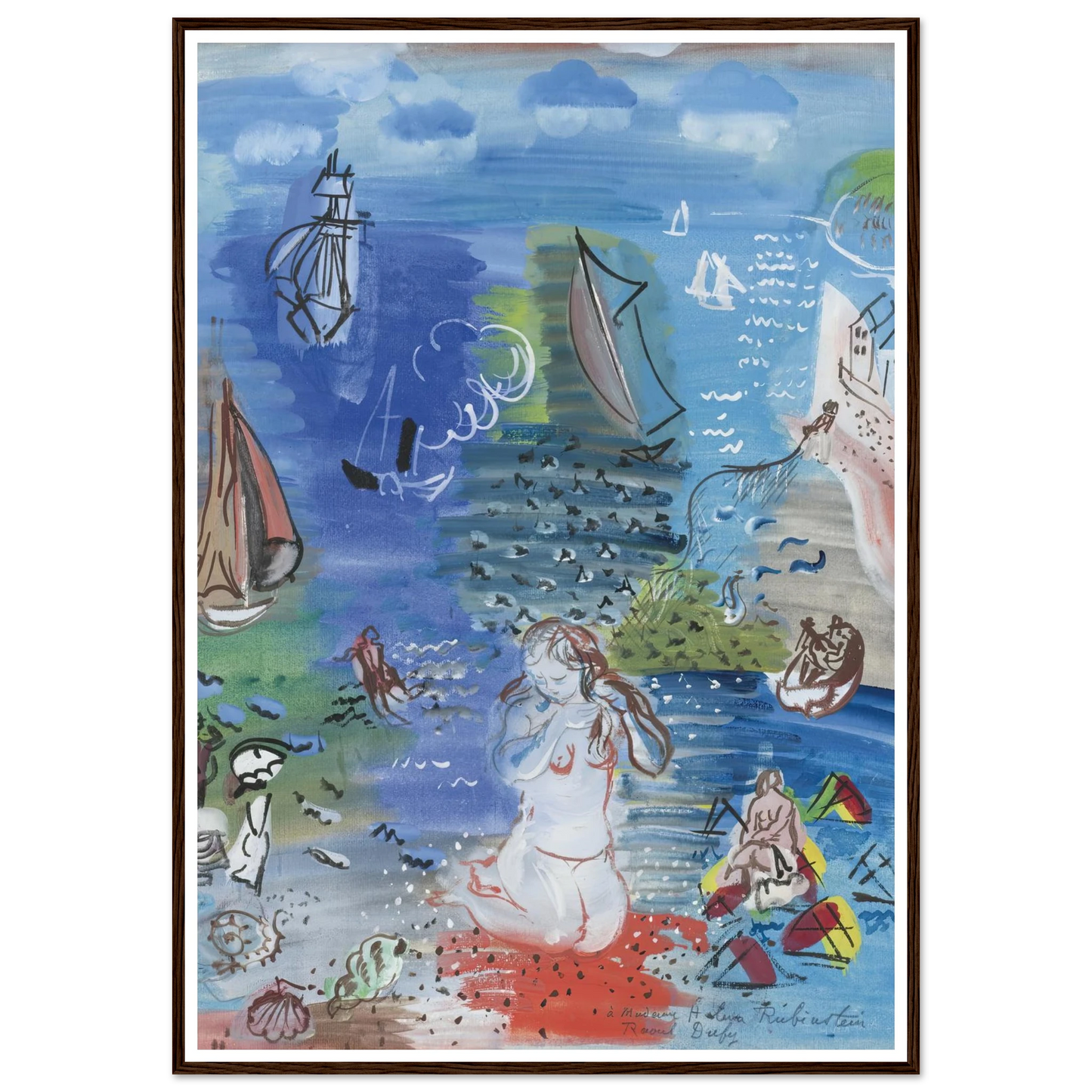 Amphitrite (1939) Art Print | Raoul Dufy - Framed Poster - 30x40 cm / 12x16″ - Black frame