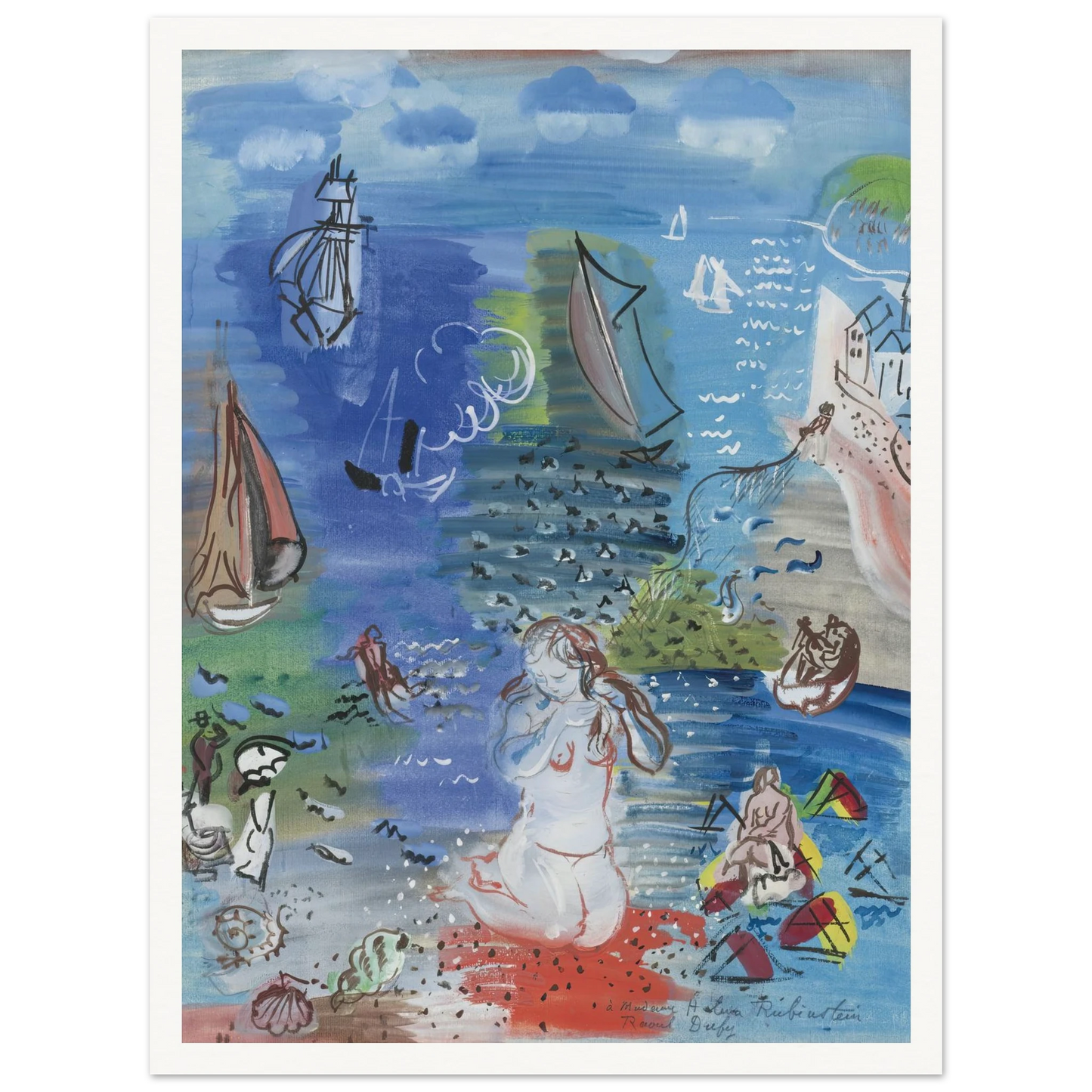 Amphitrite (1939) Art Print | Raoul Dufy - Framed Poster - 30x40 cm / 12x16″ - Black frame
